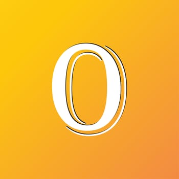number zero icon symbol Flat modern web design with long shadow and space for your text. illustration