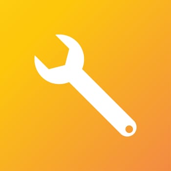 Wrench key icon symbol Flat modern web design with long shadow and space for your text. illustration