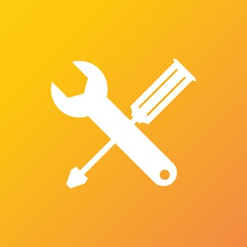 screwdriver with wrench icon symbol Flat modern web design with long shadow and space for your text. illustration