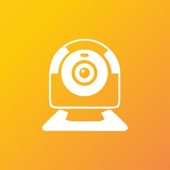 Webcam icon symbol Flat modern web design with long shadow and space for your text. illustration