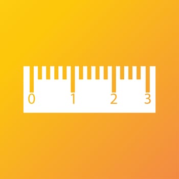 Ruler icon symbol Flat modern web design with long shadow and space for your text. illustration