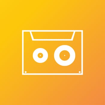 cassette icon symbol Flat modern web design with long shadow and space for your text. illustration