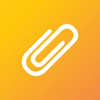 Paper clip icon symbol Flat modern web design with long shadow and space for your text. illustration