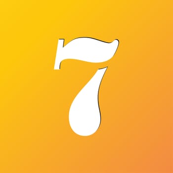 number seven icon symbol Flat modern web design with long shadow and space for your text. illustration