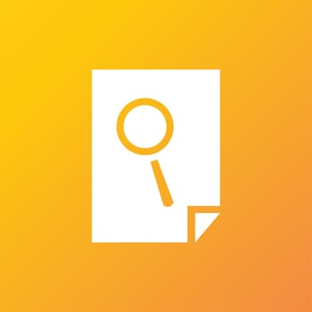 Search in file icon symbol Flat modern web design with long shadow and space for your text. illustration