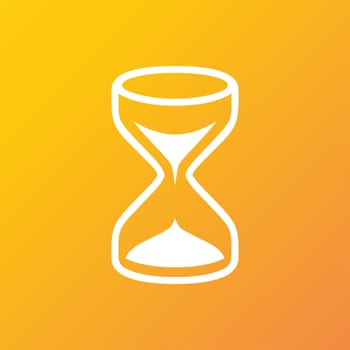 Hourglass icon symbol Flat modern web design with long shadow and space for your text. illustration