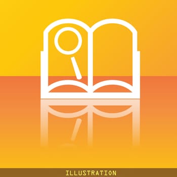 Open book icon symbol Flat modern web design with reflection and space for your text. illustration. Raster version