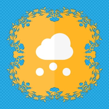 snowing . Floral flat design on a blue abstract background with place for your text. illustration