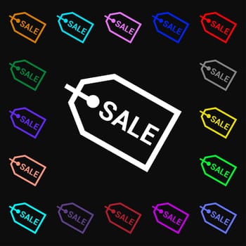 Sale icon sign. Lots of colorful symbols for your design. illustration