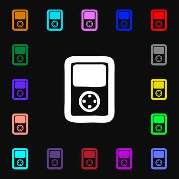 Tetris, video game console icon sign. Lots of colorful symbols for your design. illustration
