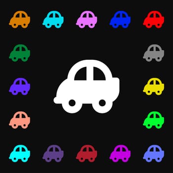 Auto icon sign. Lots of colorful symbols for your design. illustration