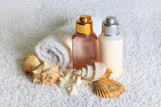 Bodycare products and a beautiful cockleshells