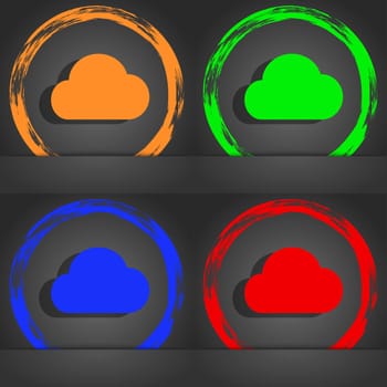 cloud icon symbol. Fashionable modern style. In the orange, green, blue, green design. illustration