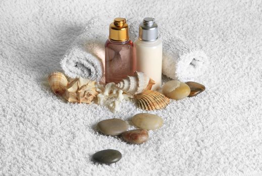 Bodycare products and a beautiful cockleshells