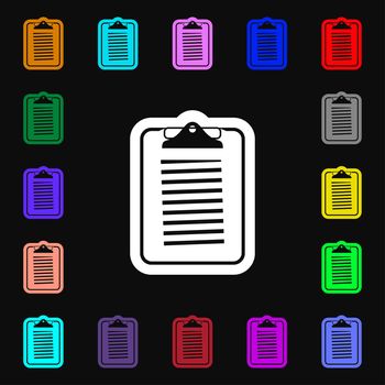 Text file icon sign. Lots of colorful symbols for your design. illustration