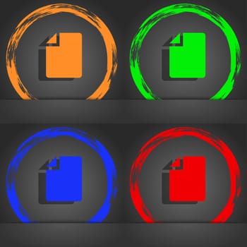 Text file icon symbol. Fashionable modern style. In the orange, green, blue, green design. illustration