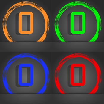 number zero icon sign. Fashionable modern style. In the orange, green, blue, red design. illustration