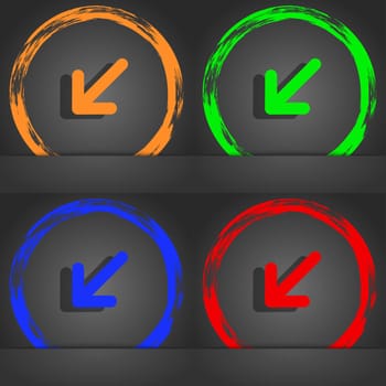 turn to full screen icon symbol. Fashionable modern style. In the orange, green, blue, green design. illustration