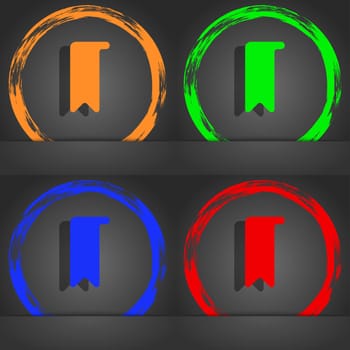 bookmark icon symbol. Fashionable modern style. In the orange, green, blue, green design. illustration