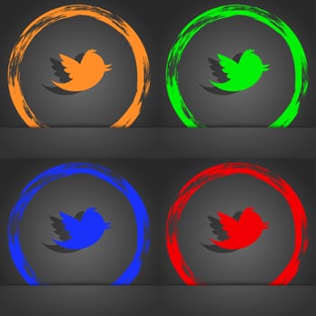 messages retweet icon symbol. Fashionable modern style. In the orange, green, blue, green design. illustration