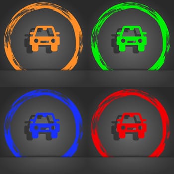 Auto icon symbol. Fashionable modern style. In the orange, green, blue, green design. illustration