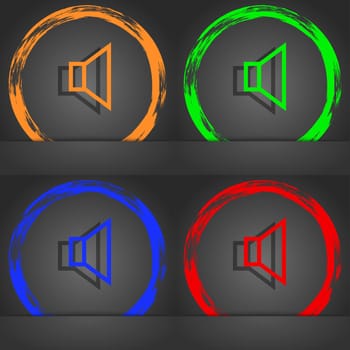 volume, sound icon symbol. Fashionable modern style. In the orange, green, blue, green design. illustration