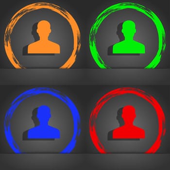 User, Person, Log in icon symbol. Fashionable modern style. In the orange, green, blue, green design. illustration