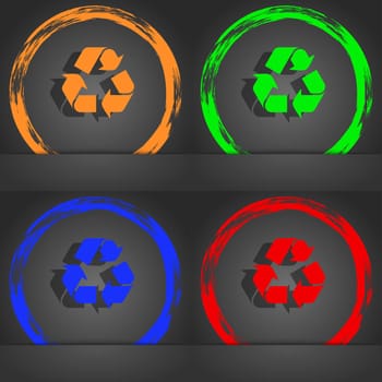 processing icon symbol. Fashionable modern style. In the orange, green, blue, green design. illustration