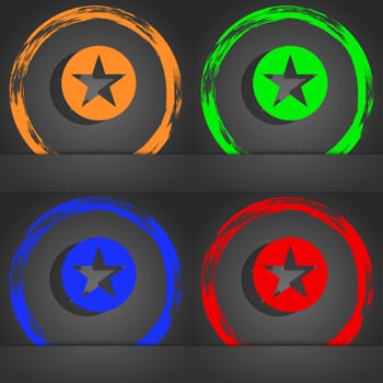 Star, Favorite Star, Favorite icon symbol. Fashionable modern style. In the orange, green, blue, green design. illustration