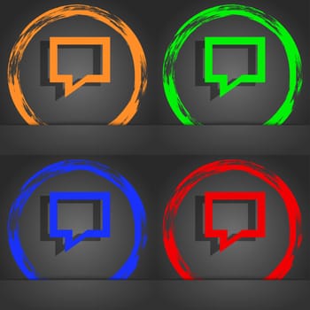 Speech bubble, Think cloud icon symbol. Fashionable modern style. In the orange, green, blue, green design. illustration