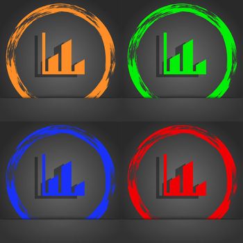 Chart icon symbol. Fashionable modern style. In the orange, green, blue, green design. illustration