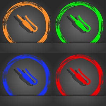 plug, mini jack icon symbol. Fashionable modern style. In the orange, green, blue, green design. illustration