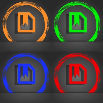 bookmark icon symbol. Fashionable modern style. In the orange, green, blue, green design. illustration