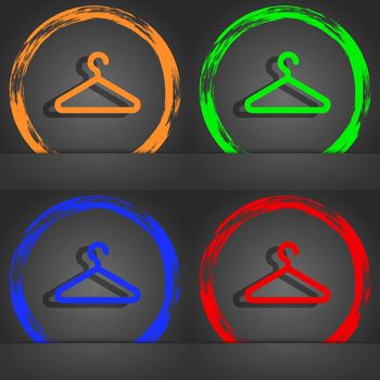 clothes hanger icon symbol. Fashionable modern style. In the orange, green, blue, green design. illustration