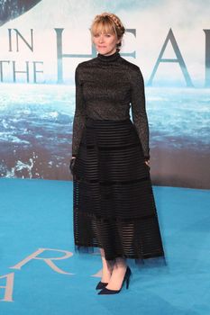 UNITED KINGDOM, London: Scottish DJ Edith Bowman poses for photographers during the premier of In the Heart of the Sea, a Ron Howard movie, in London on December 2nd, 2015.