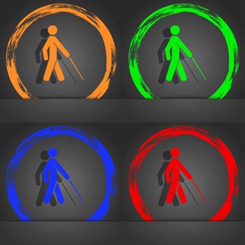 blind icon symbol. Fashionable modern style. In the orange, green, blue, green design. illustration