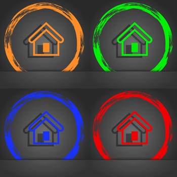 House icon symbol. Fashionable modern style. In the orange, green, blue, green design. illustration
