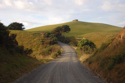 Gravel road at rural area New Zealand, Northland, Dargaville