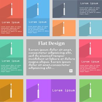 Screwdriver tool sign icon. Fix it symbol. Repair sign. Set of colored buttons illustration