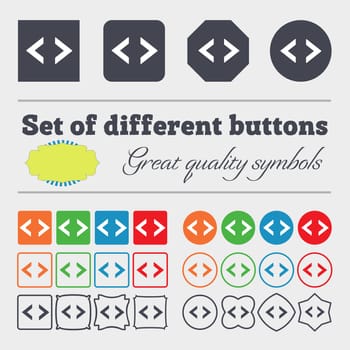 Code sign icon. Programmer symbol. Big set of colorful, diverse, high-quality buttons. illustration