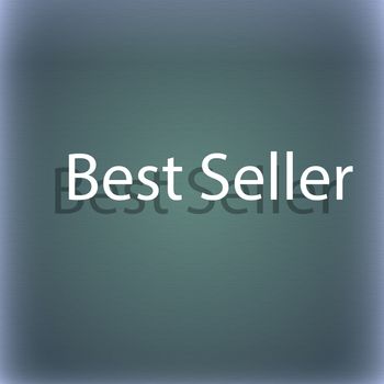 Best seller sign icon. Best seller award symbol. On the blue-green abstract background with shadow and space for your text. illustration