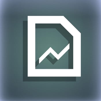 Growth and development concept. graph of Rate icon symbol on the blue-green abstract background with shadow and space for your text. illustration