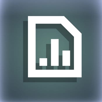 Growth and development concept. graph of Rate icon symbol on the blue-green abstract background with shadow and space for your text. illustration