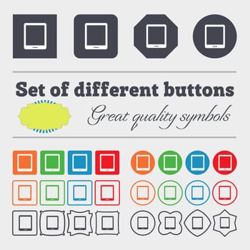 Tablet sign icon. smartphone button. Big set of colorful, diverse, high-quality buttons. illustration