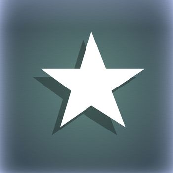 Star, Favorite Star, Favorite icon symbol on the blue-green abstract background with shadow and space for your text. illustration