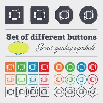 Synchronization sign icon. smartphones sync symbol. Data exchange. Big set of colorful, diverse, high-quality buttons. illustration