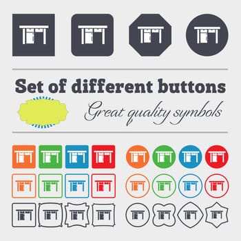 Table icon sign. Big set of colorful, diverse, high-quality buttons. illustration