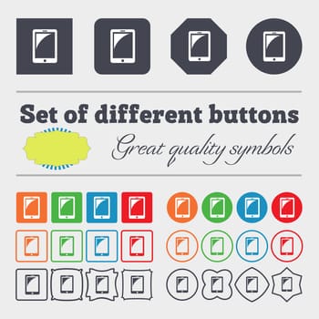 Tablet sign icon. smartphone button. Big set of colorful, diverse, high-quality buttons. illustration