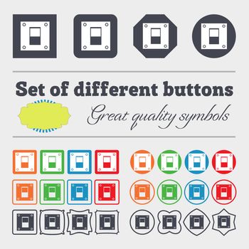 Power switch icon sign. Big set of colorful, diverse, high-quality buttons. illustration