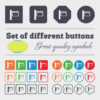 Information Road Sign icon sign. Big set of colorful, diverse, high-quality buttons. illustration